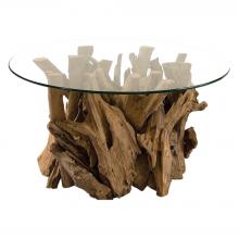  25519 - Uttermost Driftwood Glass Top Cocktail Table